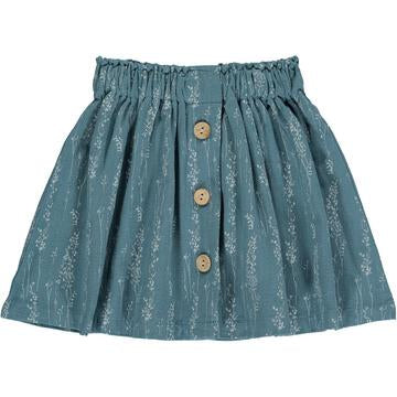 Vignette Jaycee Skirt | Teal Twiggy Print