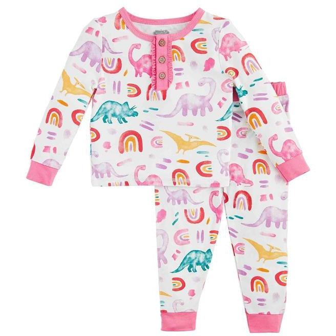Mud Pie Pink Dino Pajama Set