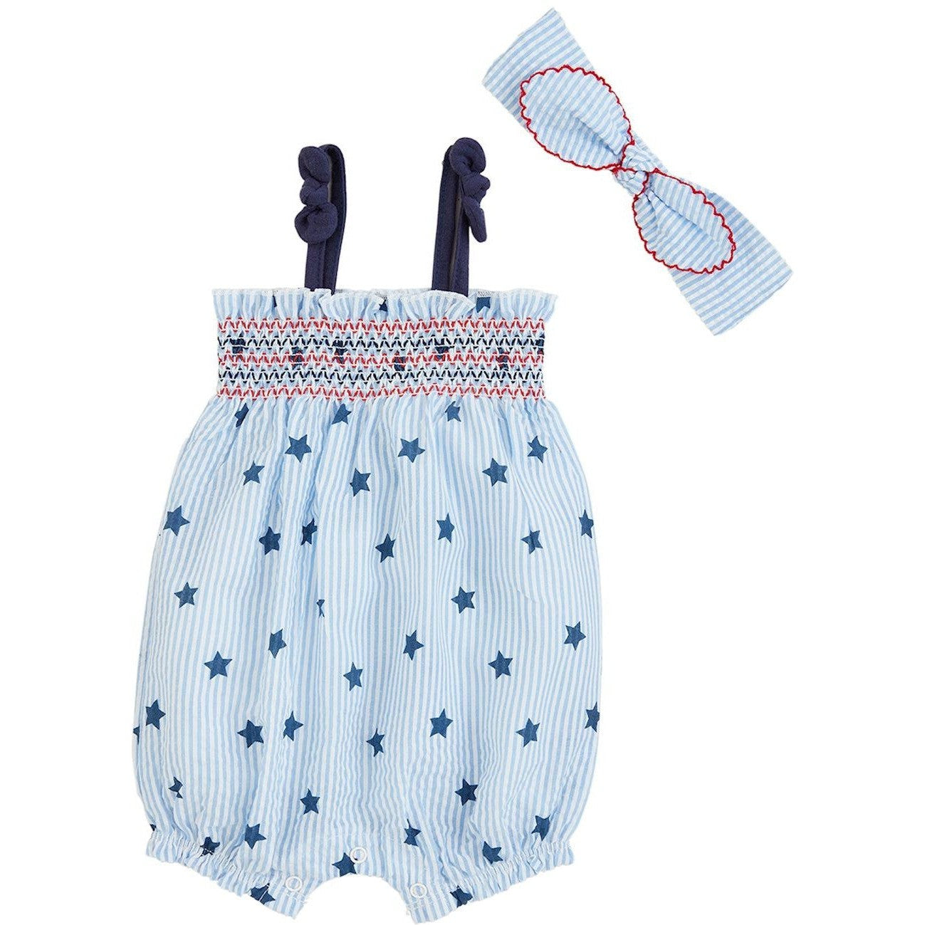 Mud Pie Star Romper & Headband Set