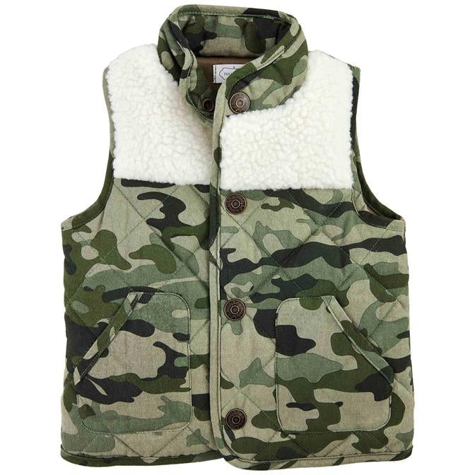 Mud Pie Camo Sherpa Vest