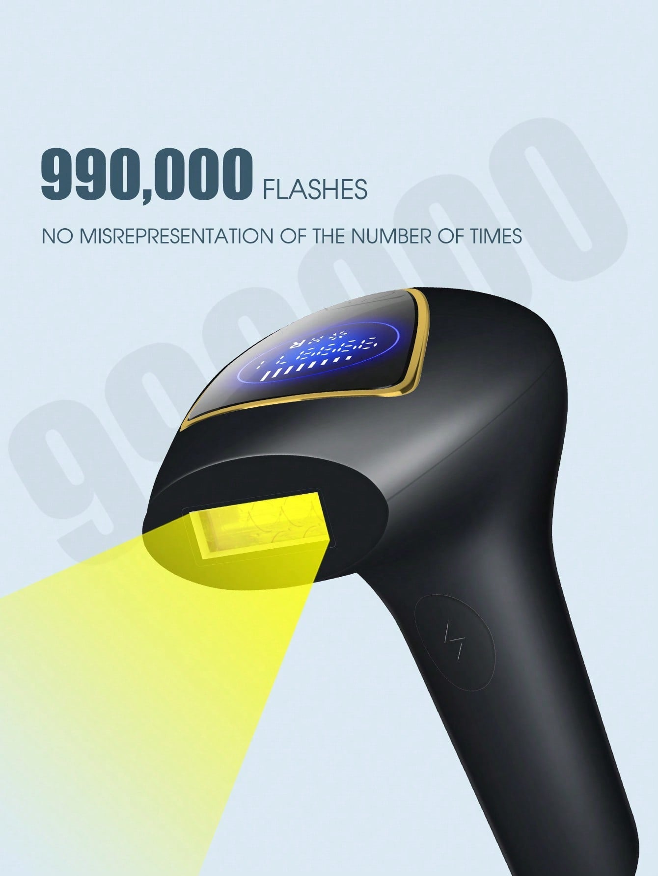 1pc Black Plug Powered Epilator 990,000 Flashes Hair Removal Device for Women Bikinis A8A201-2