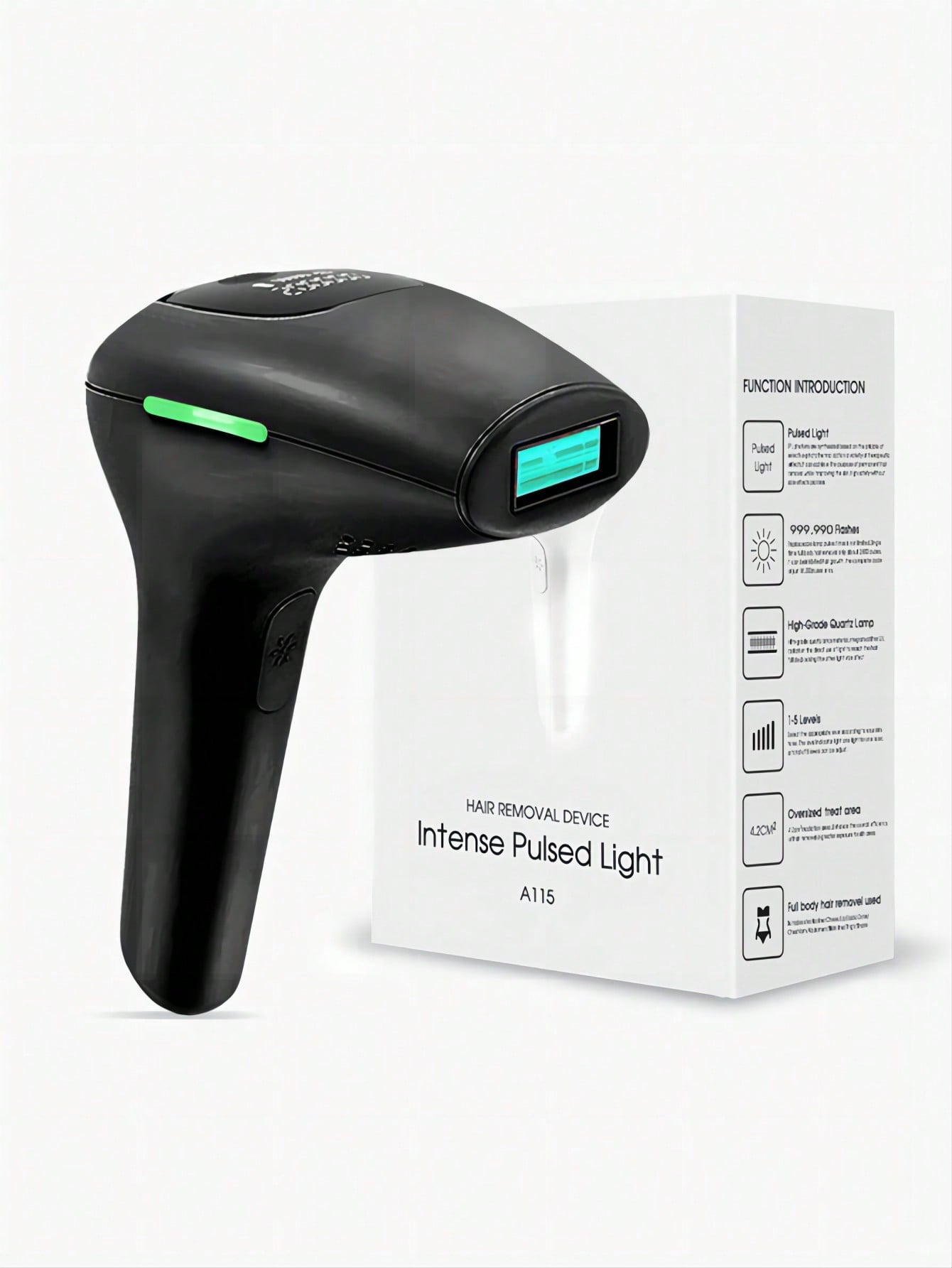 1pc Black Plug Powered Epilator 999,999 Flashes Hair Removal Device For Women Body A8X202-2