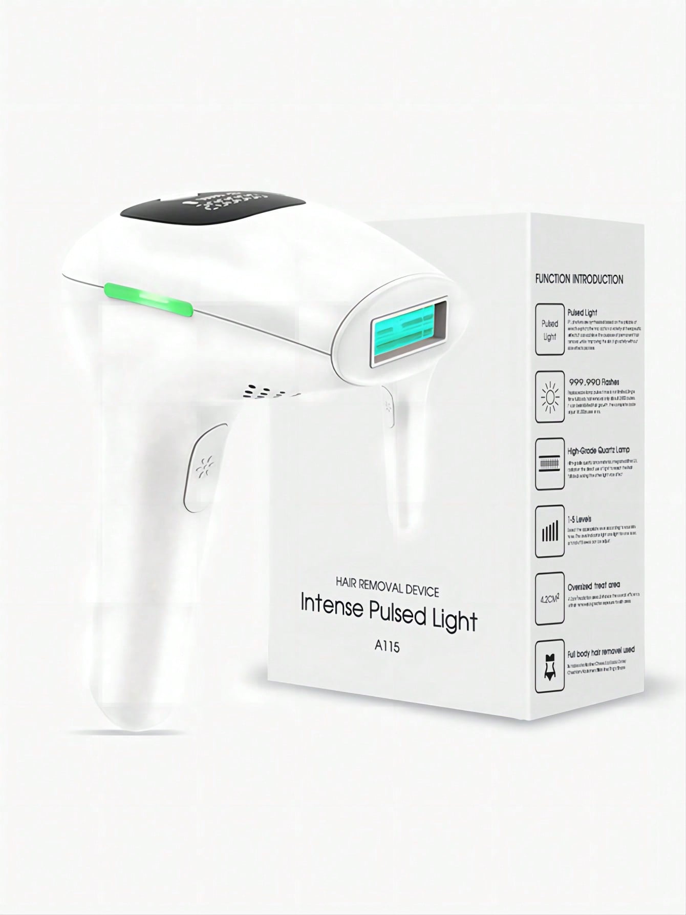 1pc White Plug Powered Epilator 999,990 Flashes Hair Removal Device For Women Bkinis A8X201-2