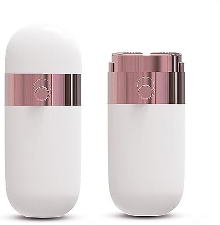 Facial Hair Remover for Women,Portable Electric Razor with LED Light ,Hair Removal Device for Chin/Upper Lip/Peach Fuzz (White 2024)