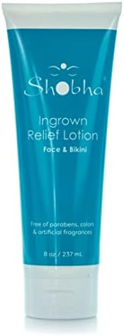 Shobha Ingrown Relief Lotion – One-Step Ingrown Hair Treatment – Post Waxing Hair Bump Remover - Skin Care Product for After Face, Body and Bikini Hair Removal, 8 oz
