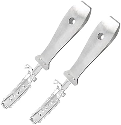 Uonlytech 2pcs Shaver Metal Tweezers Household Tools Ar Multitool Hair Remover Tool Metal Spatula Pork Skin Hair Remover Pig Hair Removal Tool Scraper Silver Stainless Steel Multifunction