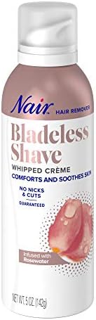 Nair Hair Remover Bladeless Shave Whipped Crème Infused with Rosewater, 5oz