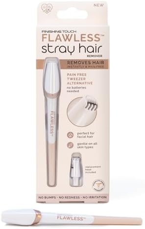 Finishing Touch Flawless Stray Hair Remover, Precise Micro-Blade Hair Removal Tool, Designed to Painlessly Cut Stray Hairs from Chin and Lips to Fingers and Toes, for All Skin Types
