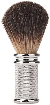 CSB Hand Made Pure Black Badger Hair Shave Brush with Chrome Metal Handle
