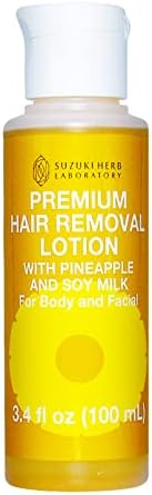 SUZUKI HERB LABORATORY Premium Hair Inhibitor Lotion for Full Body with Pineapple and Soymilk, Made in Japan, 3.52 FL. OZ
