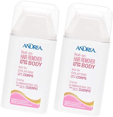 Andrea Roll-on Hair Remover Crème for Unwanted Body Hair, 2 packs