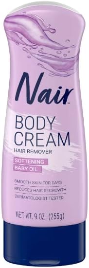 Nair Hair Remover Lotion For Body & Legs, Baby Oil 9 oz (Pack of 4)