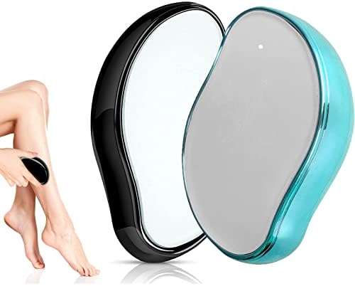 Crystal Hair Eraser for Women and Men, Magic Hair Eraser Crystal Hair Remover, Portable Mild Epilator, Painless Skin Exfoliator Tool for Any Part of The Body (Black+Blue)
