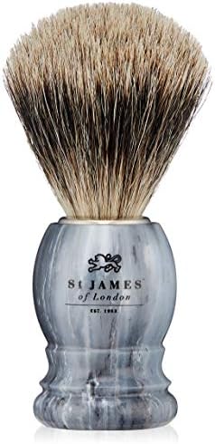 St James of London Best Badger Castlerock Shaving Brush, Grey Marble