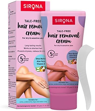 Sirona Hair Removal Cream, Sensitive Skin for Women - 1.76 Fl Oz | with Aloe Vera, Vitamin E & Shea Butter | Ideal for Bikini Line,Underarm, Legs