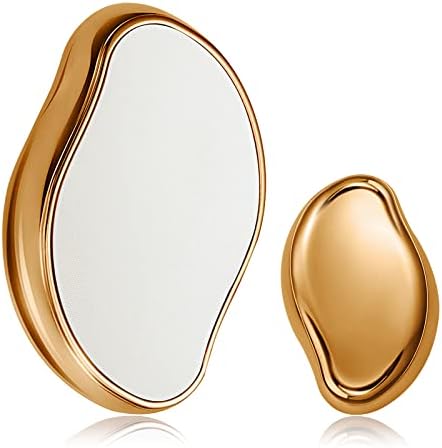 RIOUSV Crystal Hair Eraser, Crystal Hair Removal Painless Exfoliation, Hair Remover Tool for Arms Legs and Back, Portable Mild Hair Remover, Reusable - Golden