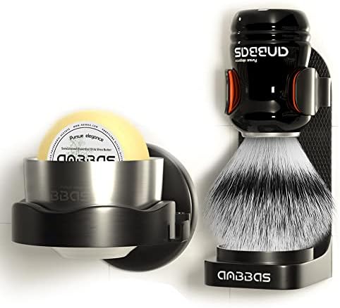 5IN1 Anbbas Shaving Brush Set,Synthetic Badger Brush and Stainless Steel Soap Bowl,ABS Wall Mounted Shaving Holders for Brush and Bowl,3.5OZ Shaving Soap Refill