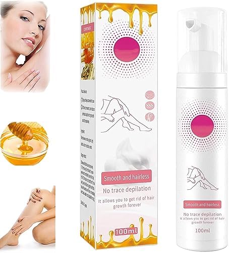 Eelhoe Beeswax Hair Removal Mousse,Eelhoe Hair Removal Mousse, Eelhoe Hair Removal Spray,Gentle & Skin Friendly Hair Removal Cream,Suitable for Women & Men(1PCS-100ML)