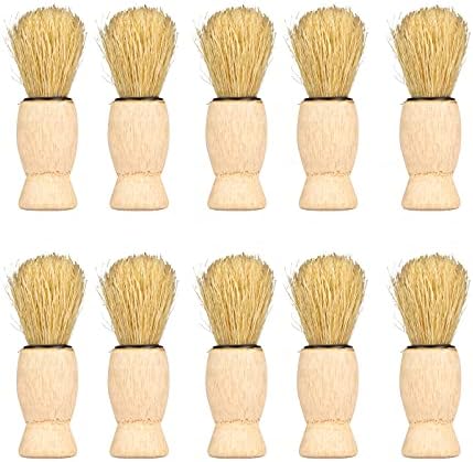 YAIKOAI 10 Pcs Men's Shaving Brush, Boar Bristle Wood Handle Shaving Brush Suitable for Professional Barber Salon Tools Personal Shaving