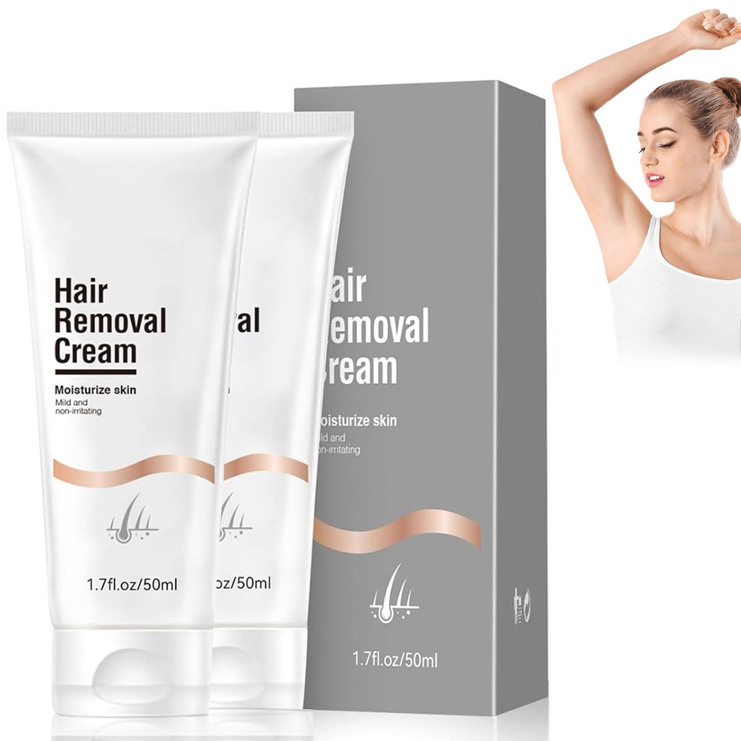 Hair Removal Cream for Women & Men,Painless Bikini Hair Removal Gel,Skin friendly and painless hair removal cream,Fast and Effective Body Hair Removal Lotion for All Skin Types (2pcs)