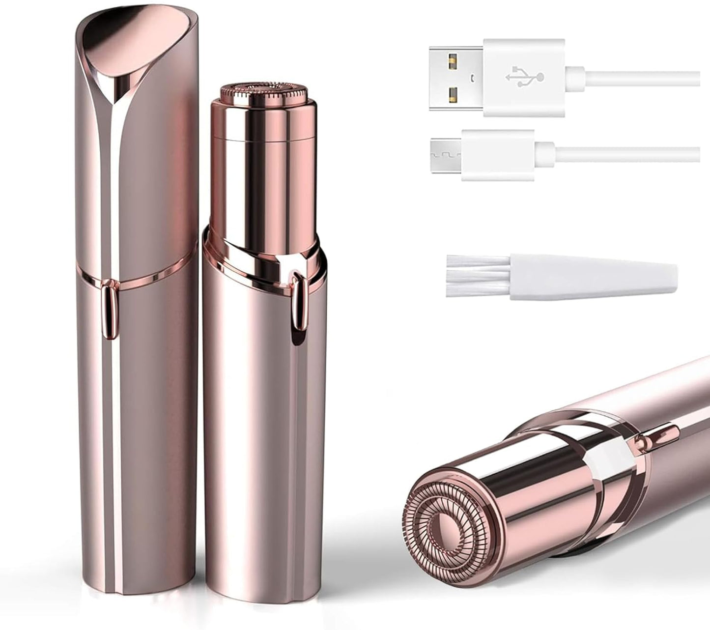 Facial Hair Remover for Women, Painless Hair Removal Device Portable Womens Facial Hair Remover for Face, Rose Gold