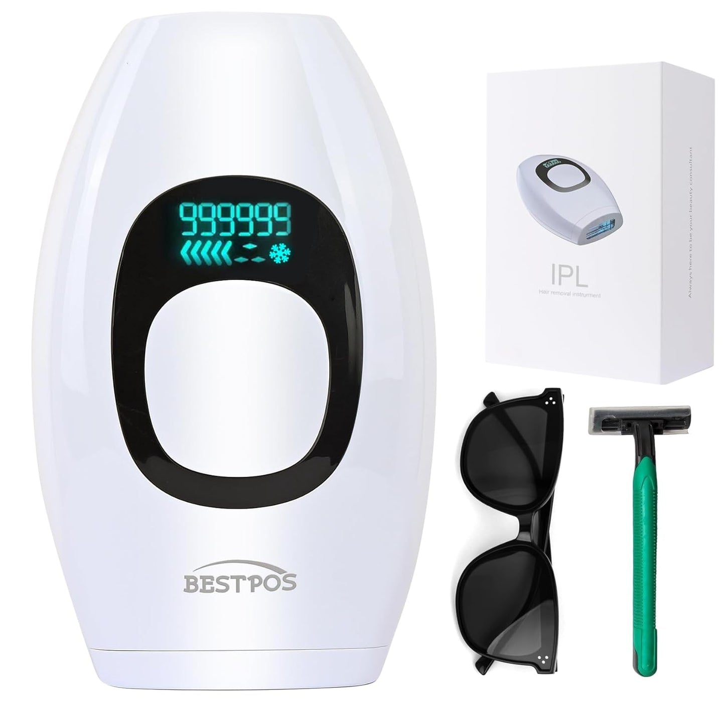 IPL Hair Removal Laser Hair Removal At-Home for Women Men 999 999 Flashes Permanent Hair Removal Device on Facial Legs Arms Bikini Line