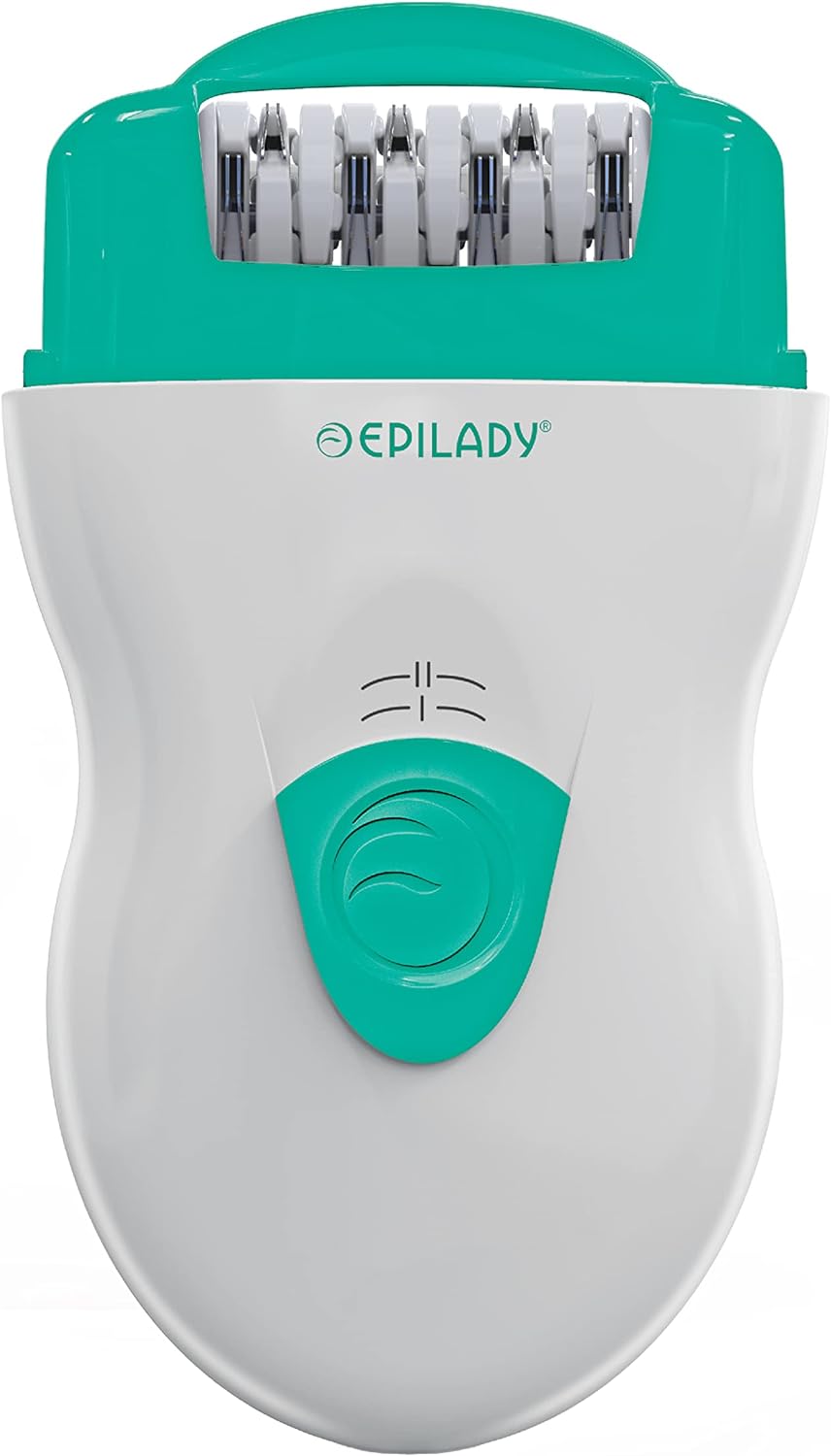 Epilady Speed Corded Epilator - Hair Removal Epilator for Women and Men, Hair Remover for Arms, Legs, Underarms, Bikini Area, and Face, Two Speeds, Turquoise