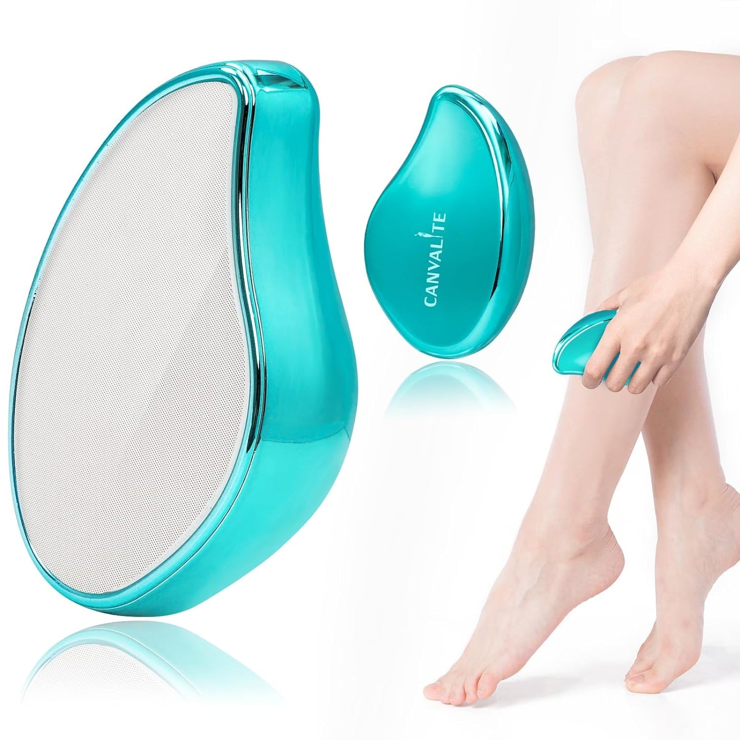 Canvalite Crystal Hair Eraser for Women and Men, Fast Painless Magic Crystal Hair Removal Device for Arms Legs Back and Body, Skin Exfoliating Epilators Hair Removal Washable Reusable Portable(Blue)