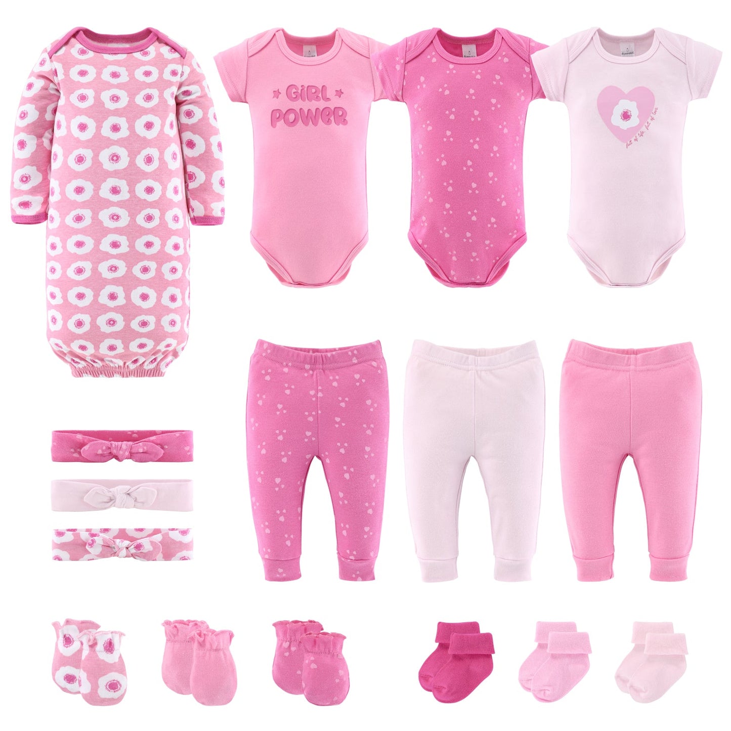 The Peanutshell Pretty Pink 16 Piece Layette Gift Set