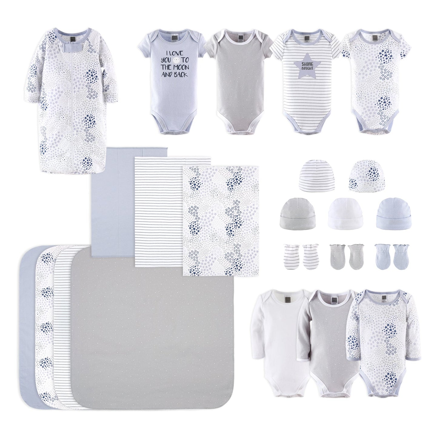 The Peanutshell 23 Piece Layette Set in Over the moon