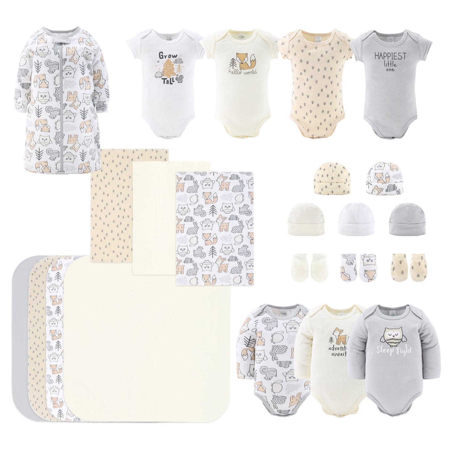 The Peanutshell 23 Piece Layette Set in Sleepy Forest