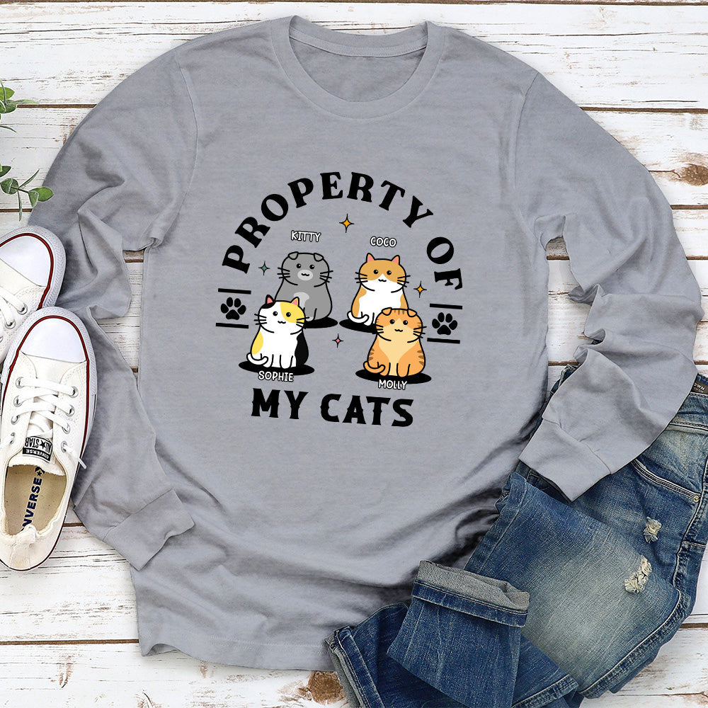 Property Of My Cats - Personalized Custom Long Sleeve T-shirt
