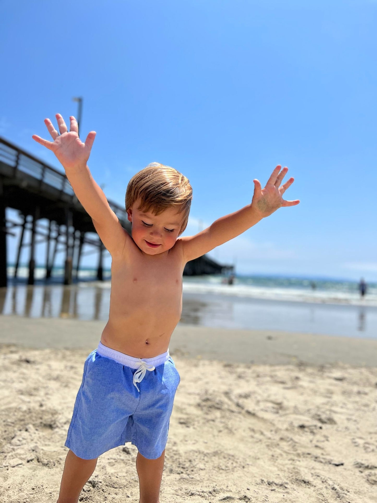 Me & Henry Splash Blue/White Swim Shorts