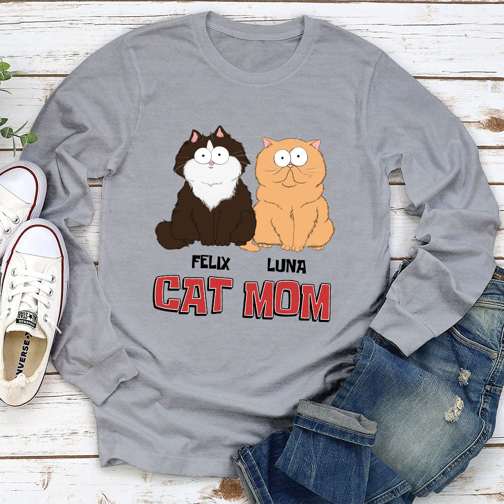 Red Cat Mom - Personalized Custom Long Sleeve T-shirt