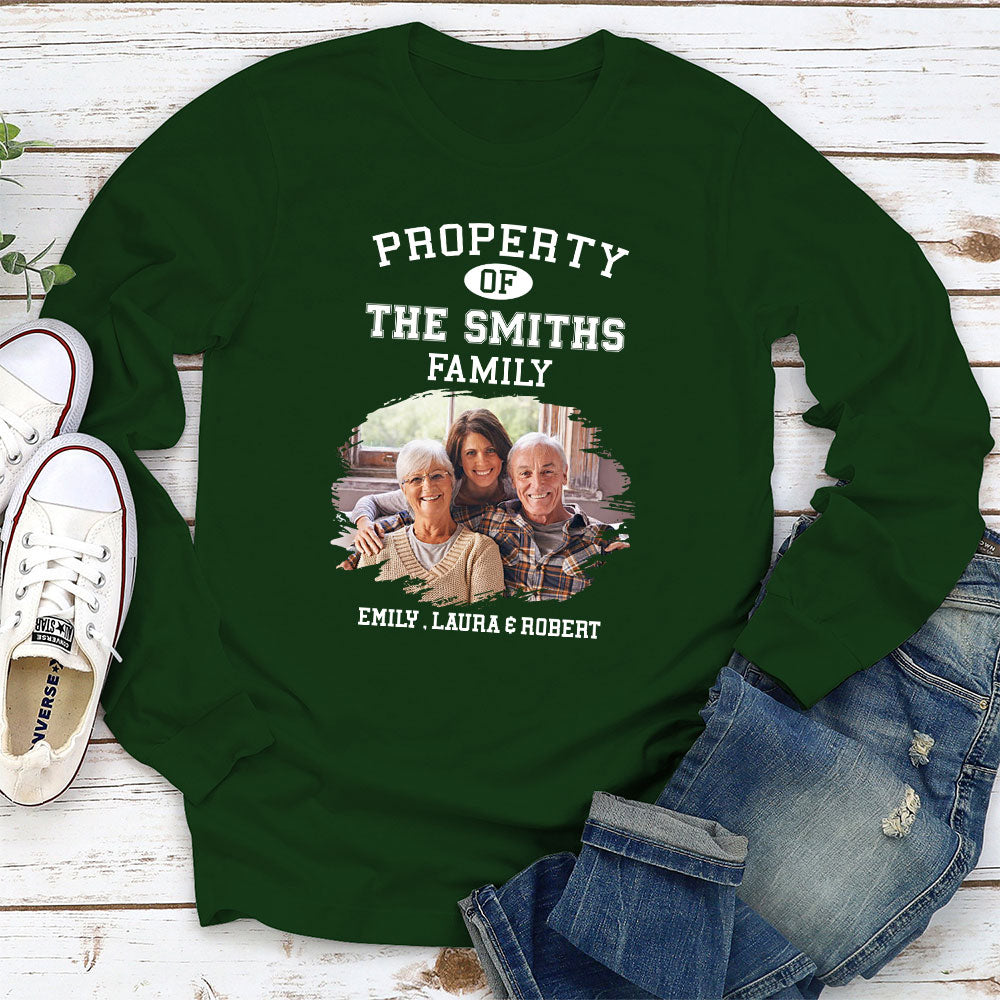 Property Of Family Photo - Personalized Custom Long Sleeve T-shirt