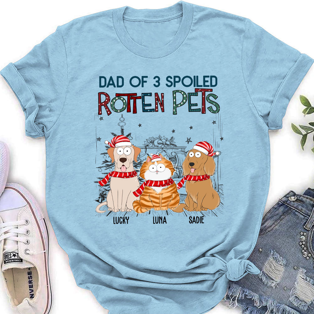 Dad Of A Spoiled Rotten Dog - Personalized Custom Women's T-shirt