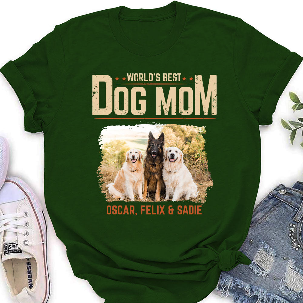 Best Dog Dad Vintage - Personalized Custom Women's T-shirt