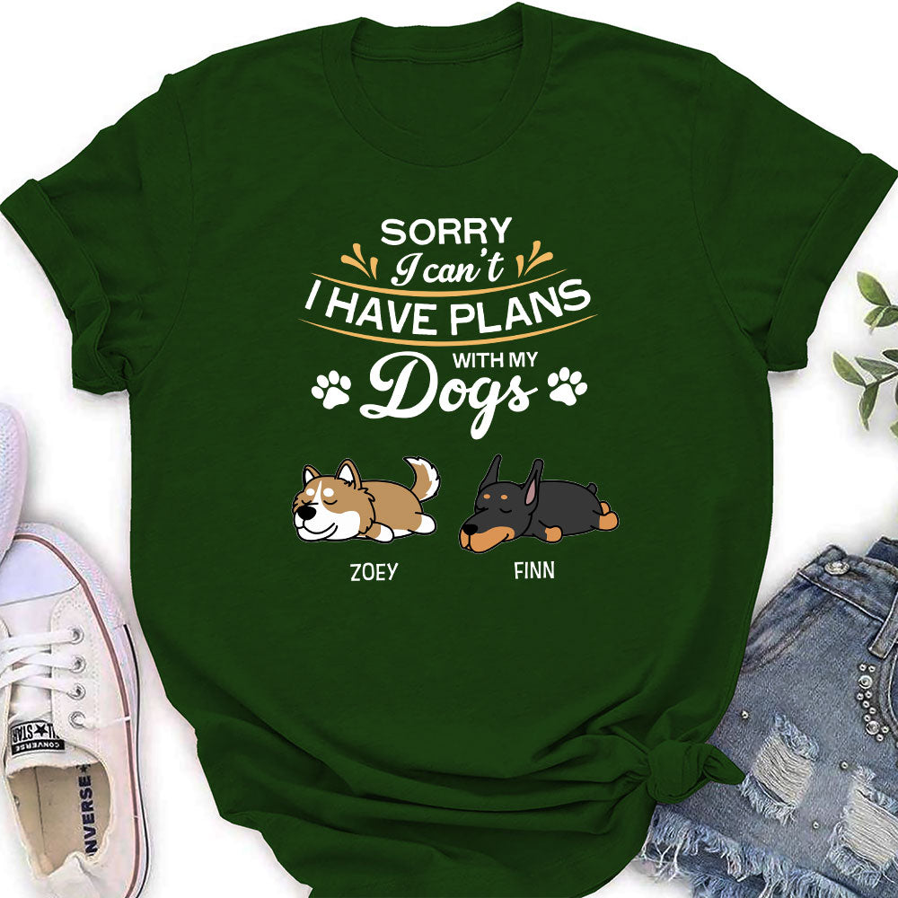 Plans With My Dog - Personalized Custom Women's T-shirt