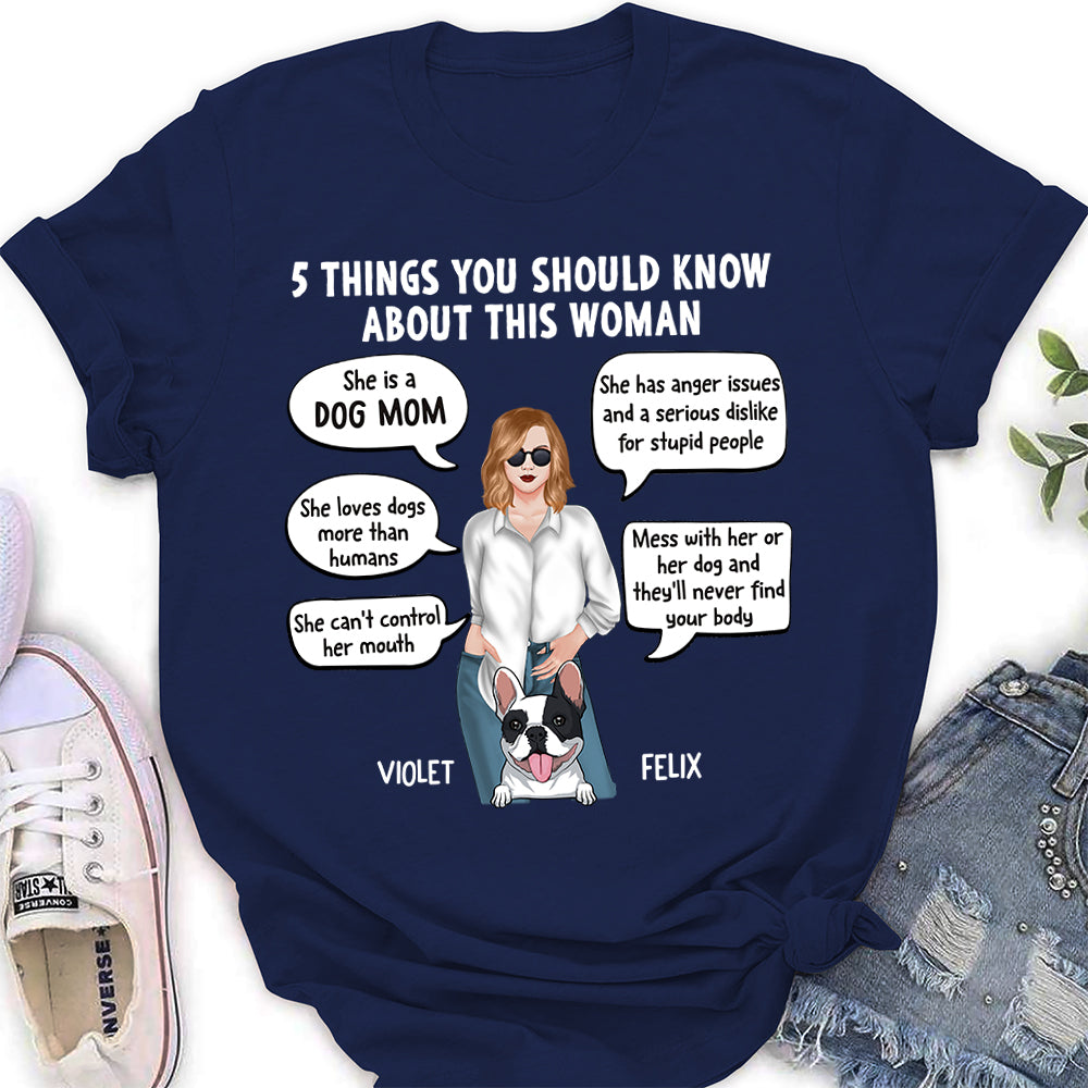 5 Things Dog Mom - Personalized Custom Women's T-shirt