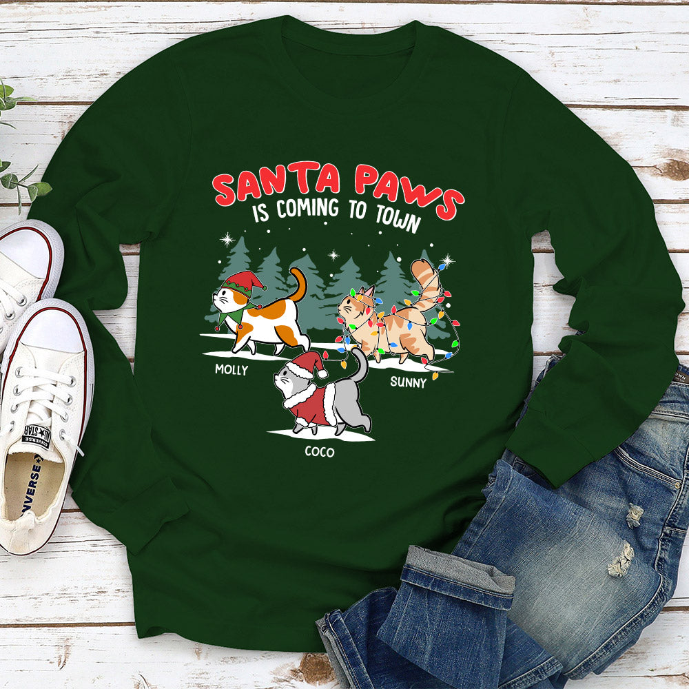 The Santa Paws - Personalized Custom Long Sleeve T-shirt