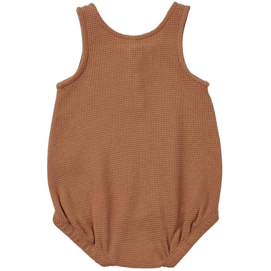 Quincy Mae Sleeveless Bubble Romper | Clay
