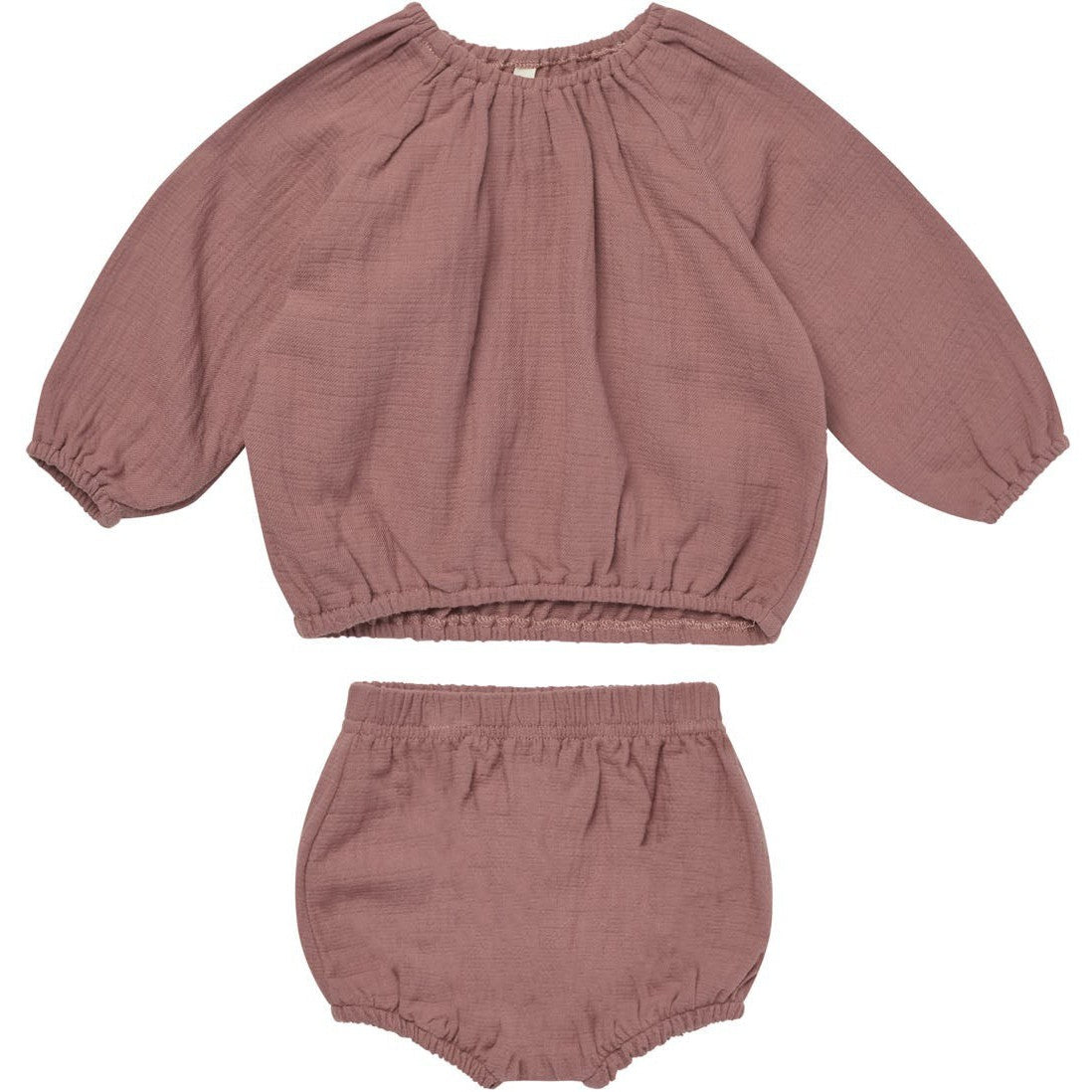 Quincy Mae Cinch Long Sleeve Tee + Bloomer || Fig