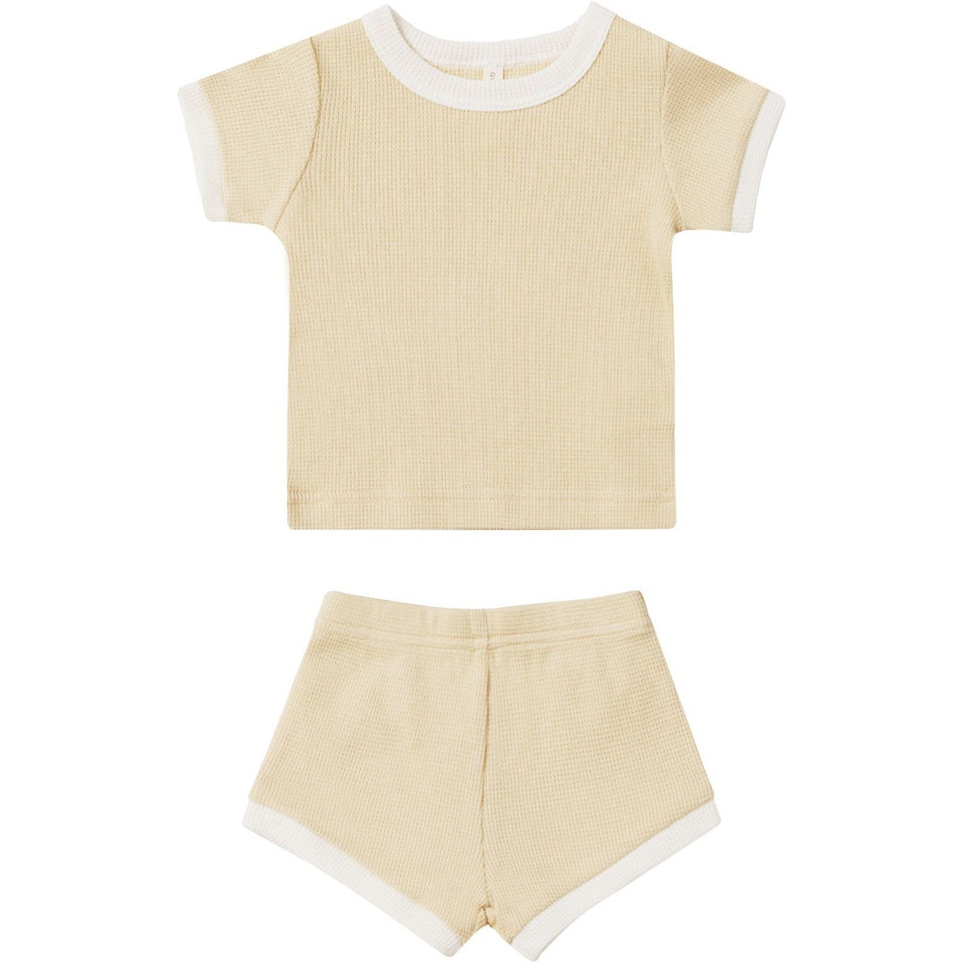 Quincy Mae Waffle Shortie Set | Lemon