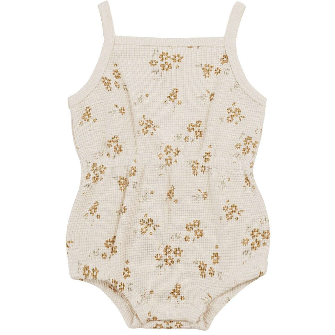 Quincy Mae Waffle Cinch Romper | Honey Flower