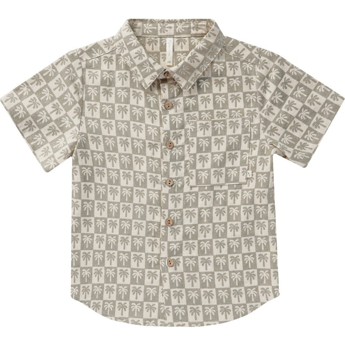 Rylee + Cru Collared Short Sleeve Shirt | Palm Check