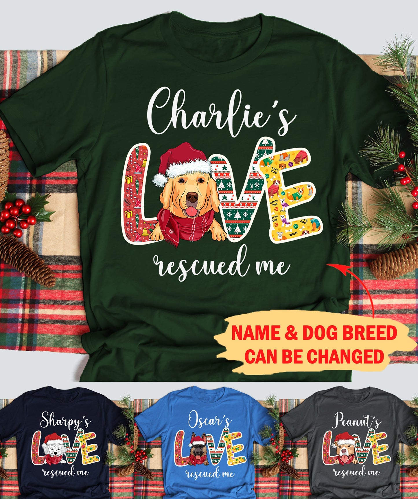Dog's Love Rescued Me - Personalized Custom Unisex T-Shirt