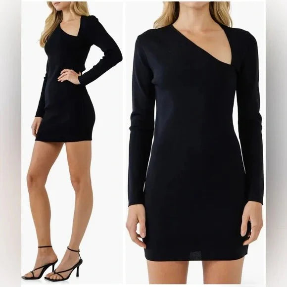 Cut out Long Sleeve Mini Dress