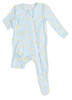 Gingham Daisy Ruffle Footie