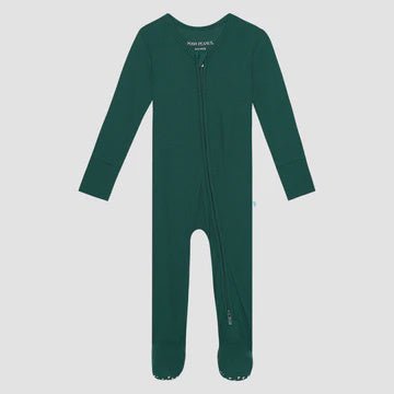 Hunter Green Waffle Zip Footie