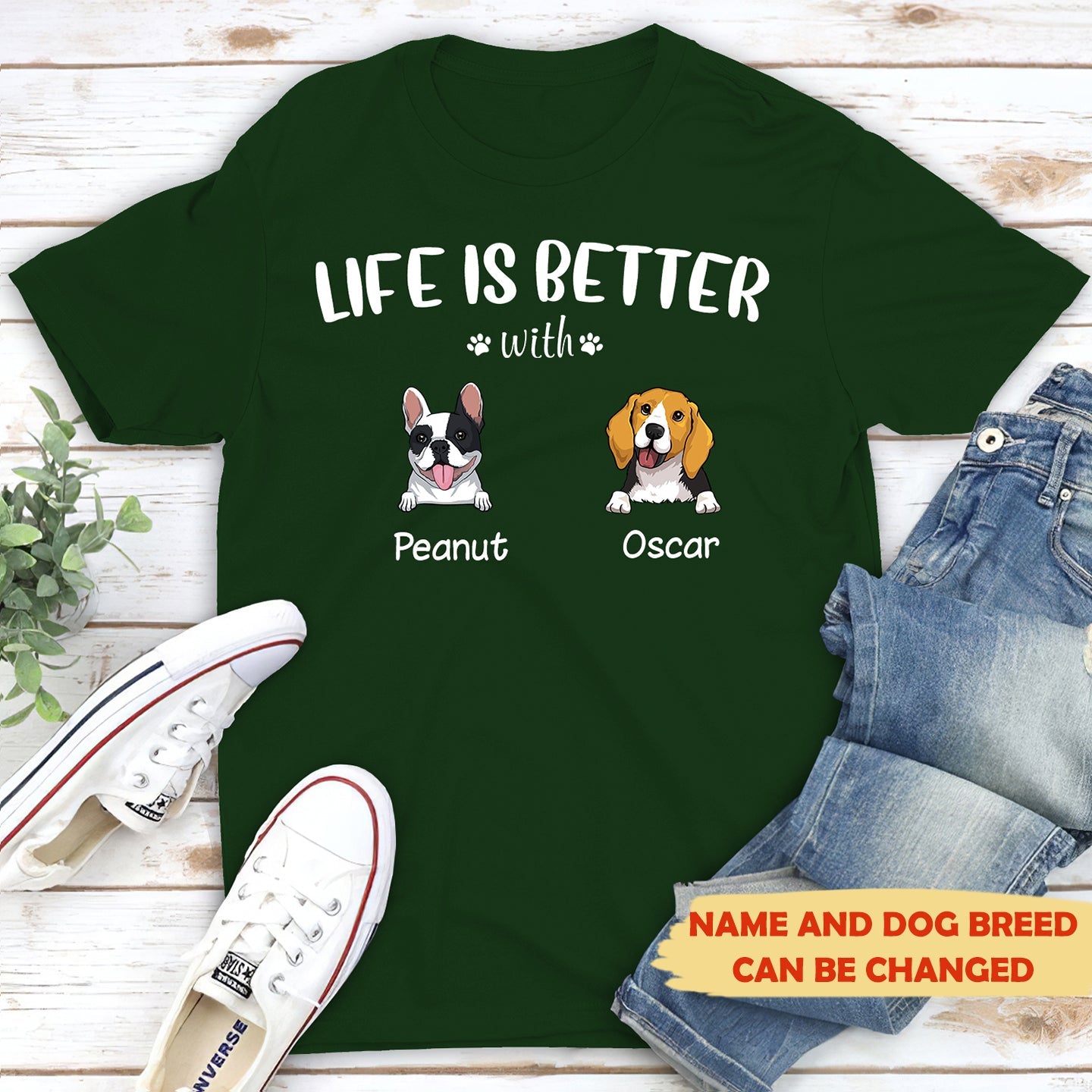 Life is better (White text) - Personalized Custom Unisex T-shirt